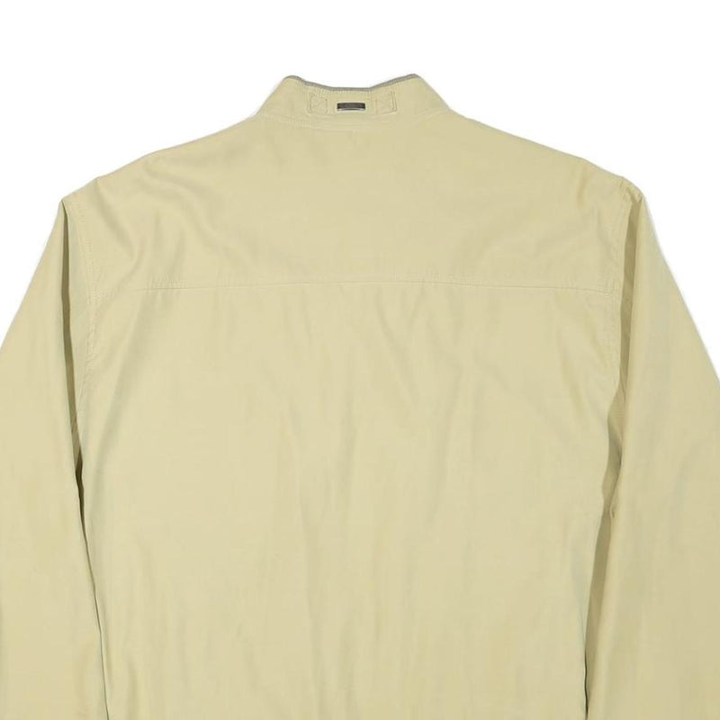 CANSON Mens Beige Bomber Jacket L Polyester Blend Zip Plain Classic Casual Wear