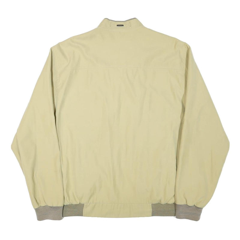 CANSON Mens Beige Bomber Jacket L Polyester Blend Zip Plain Classic Casual Wear