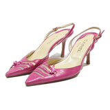 CAREL Womens Pink Leather Slingback Heels UK 4.5 Stylish Evening Shoes