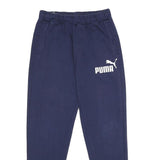 PUMA Mens Joggers Blue S W26 Logo Print Casual Slim Fit