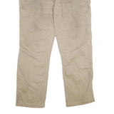 CARHARTT Mens Cotton Relaxed Beige Workwear Trousers W40 L32 Durable Zip Closure