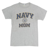 SOFFE Womens Grey Navy Mom Graphic T-Shirt S Short Sleeve Crew Neck Cotton