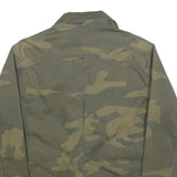 BRAVE SOUL Mens Green & Beige Cotton Military Jacket M Casual Button Closure