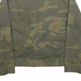 BRAVE SOUL Mens Green & Beige Cotton Military Jacket M Casual Button Closure