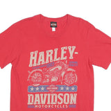 HARLEY DAVIDSON Mens Red Vintage Graphic T-Shirt L Short Sleeve Crew Neck