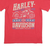 HARLEY DAVIDSON Mens Red Vintage Graphic T-Shirt L Short Sleeve Crew Neck