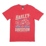 HARLEY DAVIDSON Mens Red Vintage Graphic T-Shirt L Short Sleeve Crew Neck