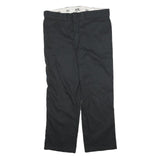 DICKIES Mens Cotton Blend Black Regular Zip Trousers W36 L30 Workwear