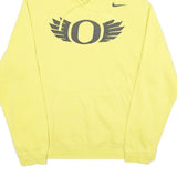 NIKE Mens Yellow Hoodie L Winged O Pullover Cotton Blend Casual Sportswear