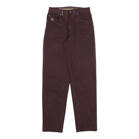 TRUSSARDI Womens Jeans Red Regular Straight Denim Medium W32 L34 Stylish Zip