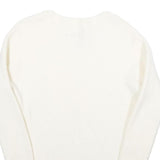 RACHEL ZOE Womens White Plain Wool V-Neck Jumper S Lightweight Knitwear