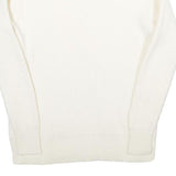 RACHEL ZOE Womens White Plain Wool V-Neck Jumper S Lightweight Knitwear