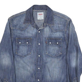 LEVI'S Mens Blue Denim Shirt S Classic Western Style Cotton Blend