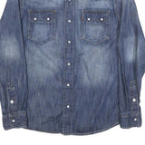 LEVI'S Mens Blue Denim Shirt S Classic Western Style Cotton Blend