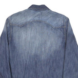 LEVI'S Mens Blue Denim Shirt S Classic Western Style Cotton Blend