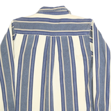 FADED GLORY Mens Blue & Cream Striped Shirt S Cotton Long Sleeve Button Down