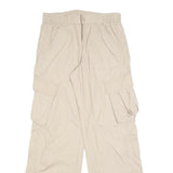 H&M Womens Cotton Blend Beige Relaxed Tapered Trousers W28 L32 Cargo Pockets