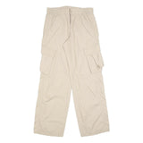 H&M Womens Cotton Blend Beige Relaxed Tapered Trousers W28 L32 Cargo Pockets