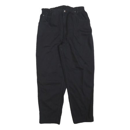 TEDDY'S Womens Cotton Blend Black Relaxed Tapered Trousers W30 L28 Casual Wear