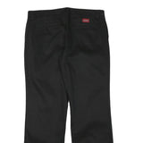 DICKIES Mens Black Regular Fit Straight Leg Trousers W34 L31 Cotton Blend Zip