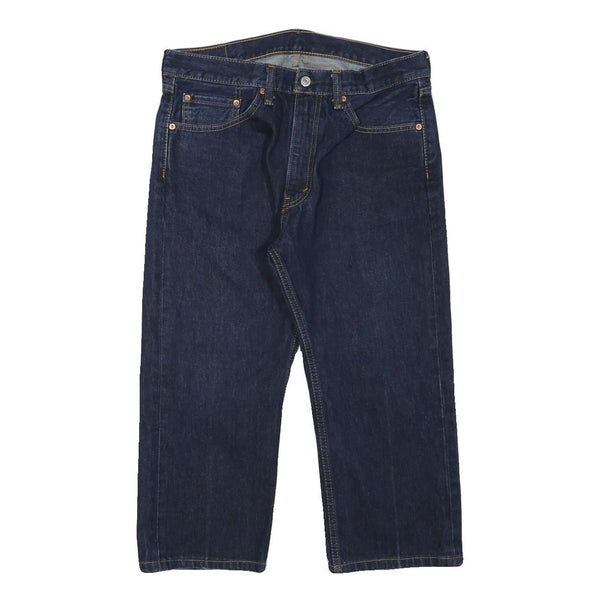 LEVI'S 505 Mens Jeans Blue Regular Straight Denim Raw W33 L21 Zip Closure