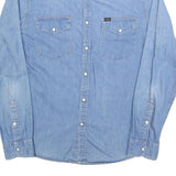 LEE Womens Blue Denim Shirt L Cotton Long Sleeve Button Closure Casual