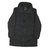 GUESS Womens Black Quilted Jacket L Polyester Blend Zip Warm Winter