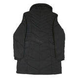 GUESS Womens Black Quilted Jacket L Polyester Blend Zip Warm Winter