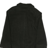 Womens Black Plain Jacket M Polyester Blend Button Closure Classic Fit