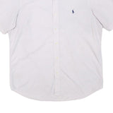 RALPH LAUREN Mens White & Pink Check Shirt M Classic Fit Button Down Summer