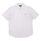 RALPH LAUREN Mens White & Pink Check Shirt M Classic Fit Button Down Summer