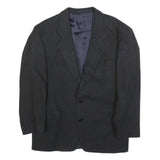 BOSS HUGO BOSS Mens Black Wool Herringbone Classic Tailored Jacket L