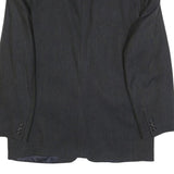 BOSS HUGO BOSS Mens Black Wool Herringbone Classic Tailored Jacket L