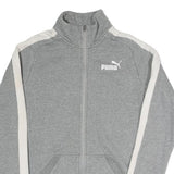 PUMA Mens Grey & White Zip Track Jacket XS Cotton Blend Plain Sportswear