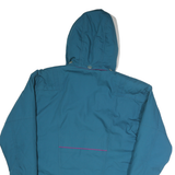 CURRENT SEEN Womens Blue & Purple Zip Jacket M Polyester Blend Hooded Plain