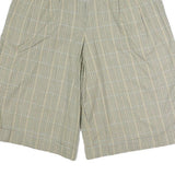 Mens Beige Casual Check Shorts M W28 Classic Cotton Blend Summer Wear