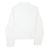 CALVIN KLEIN JEANS Womens White XL Cotton Blend Jacket Button Plain Clean Style