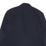 Mens Black Classic Jacket L Polyester Blend Plain Button Closure Tailored Fit