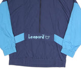 LEOPARD Mens Blue & Light Blue Track Jacket M Polyester Blend Colourblock