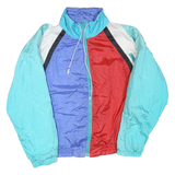 Mens Blue Red White Colourblock Casual Zip Jacket M Polyester Blend Lightweight