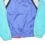 Mens Blue Red White Colourblock Casual Zip Jacket M Polyester Blend Lightweight