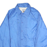 EAGLES RIDGE Mens Blue Nylon Button Jacket M Plain Lightweight Casual Wear