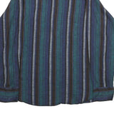 WRANGLER Mens Blue Green Striped Shirt L Cotton Casual Long Sleeve Button