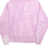 CHAMPION REVERSE WEAVE Womens Pink Tie Dye Pullover Hoodie L Casual Sweatshirt