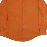 CLUB ROOM Mens Orange Cotton Long Sleeve Shirt L Casual Buttoned Pocket