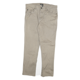DKNY Mens Cotton Blend Beige Regular Fit Straight Leg Trousers W36 L30 Casual