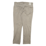 DKNY Mens Cotton Blend Beige Regular Fit Straight Leg Trousers W36 L30 Casual