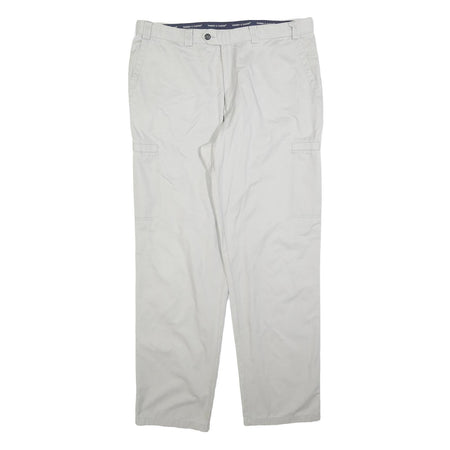 WARREN & PARKER Mens Cotton Blend Regular Straight Beige Trousers W40 L34 Casual