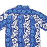 ALPHA REPUBLIC Mens Blue & White Hawaiian Shirt M Cotton Blend Summer Beachwear