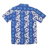 ALPHA REPUBLIC Mens Blue & White Hawaiian Shirt M Cotton Blend Summer Beachwear